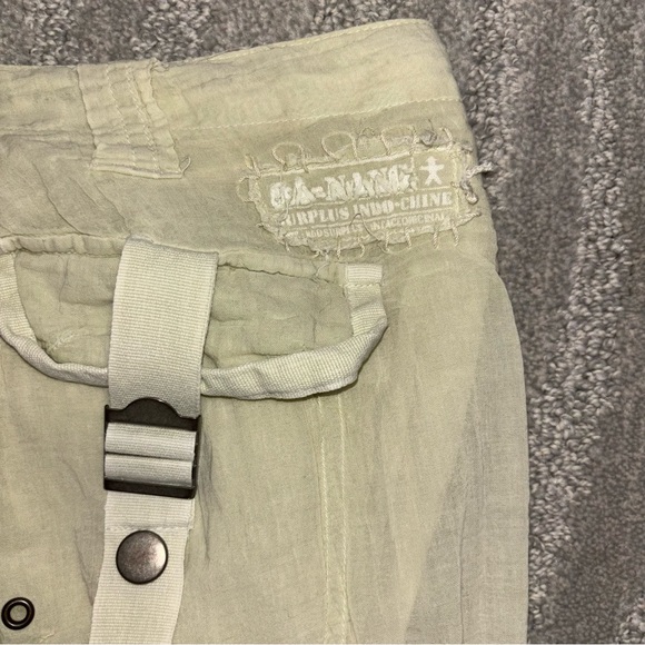 VTG Y2K Da-Nang Light Green Beaded Cropped Cargo Pants Y2K Grunge Women’s Sz M - Picture 5 of 11